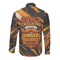 World Beard Day Long Sleeve Button Shirt Ginger Beard Man Pride - Retro Comic