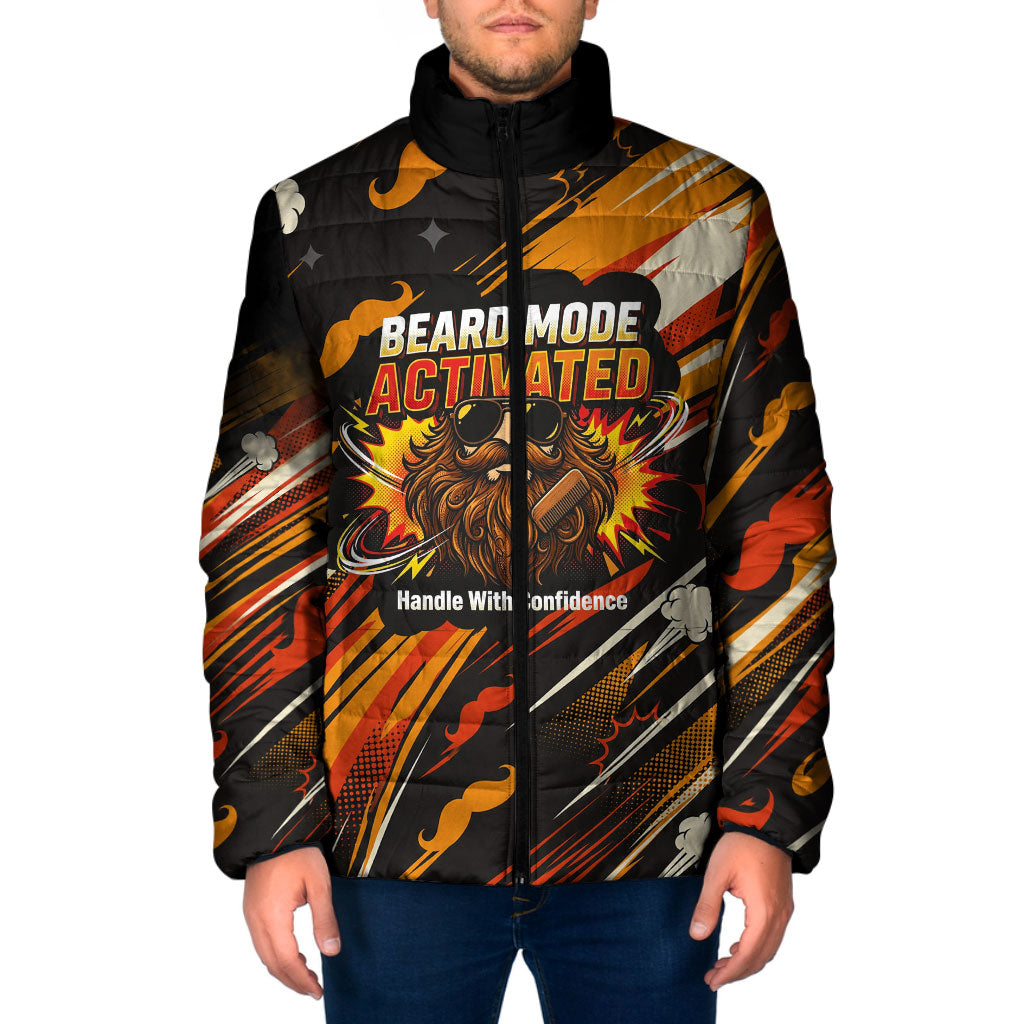World Beard Day Padded Jacket Ginger Beard Man Pride - Retro Comic