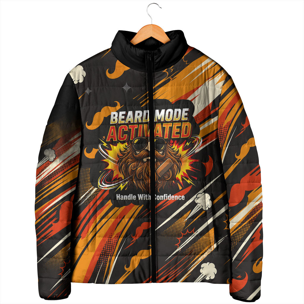 World Beard Day Padded Jacket Ginger Beard Man Pride - Retro Comic