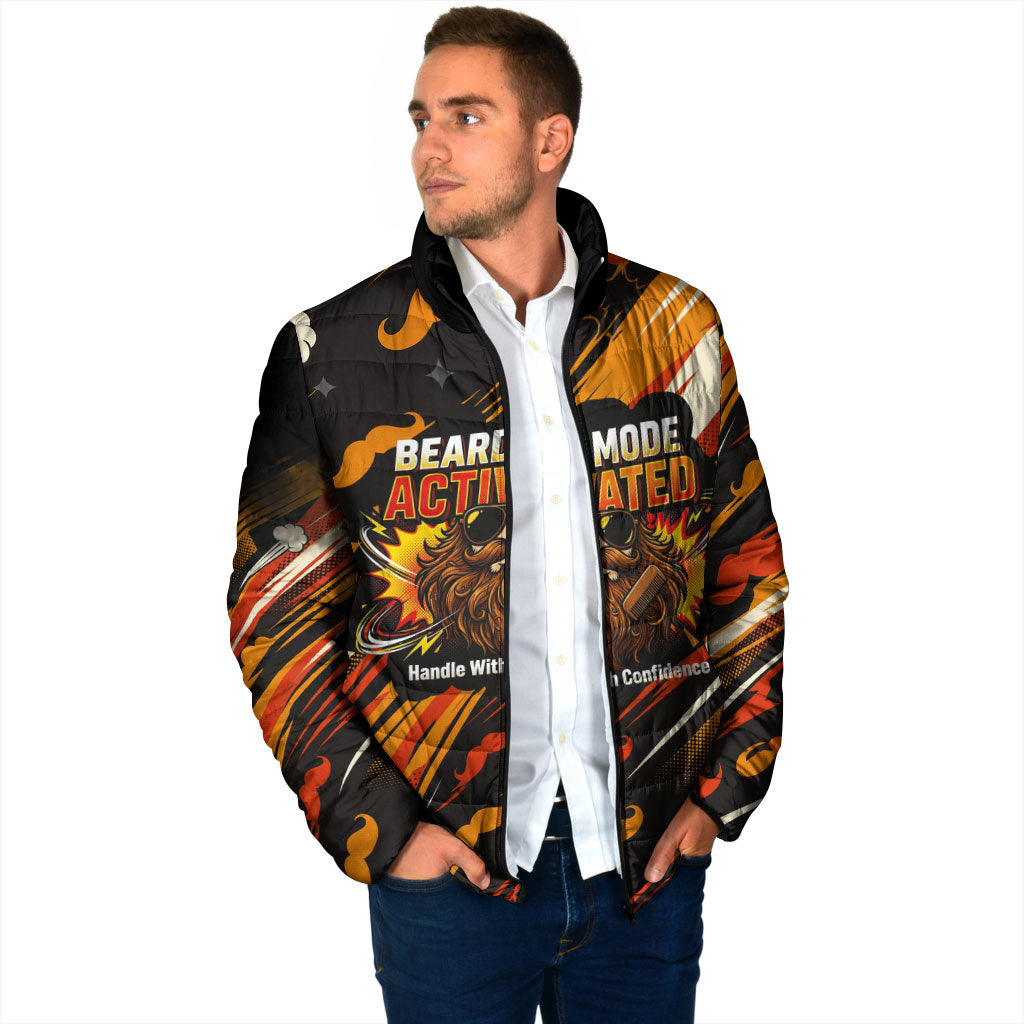 World Beard Day Padded Jacket Ginger Beard Man Pride - Retro Comic