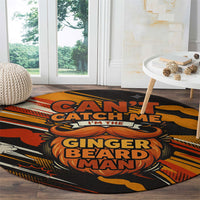 World Beard Day Round Carpet Ginger Beard Man Pride - Retro Comic