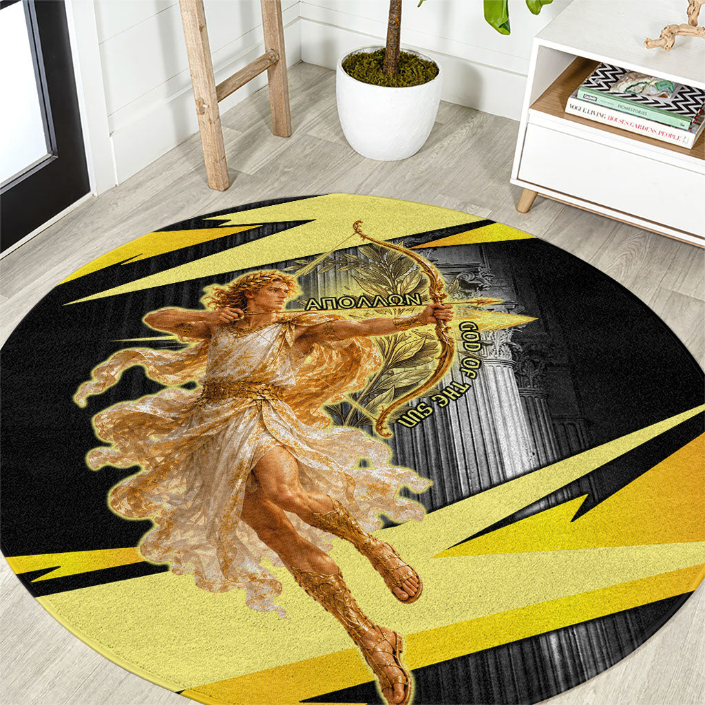 Apollo God Of The Sun Round Carpet Ancient Greek Mythology Chariot Archer Art