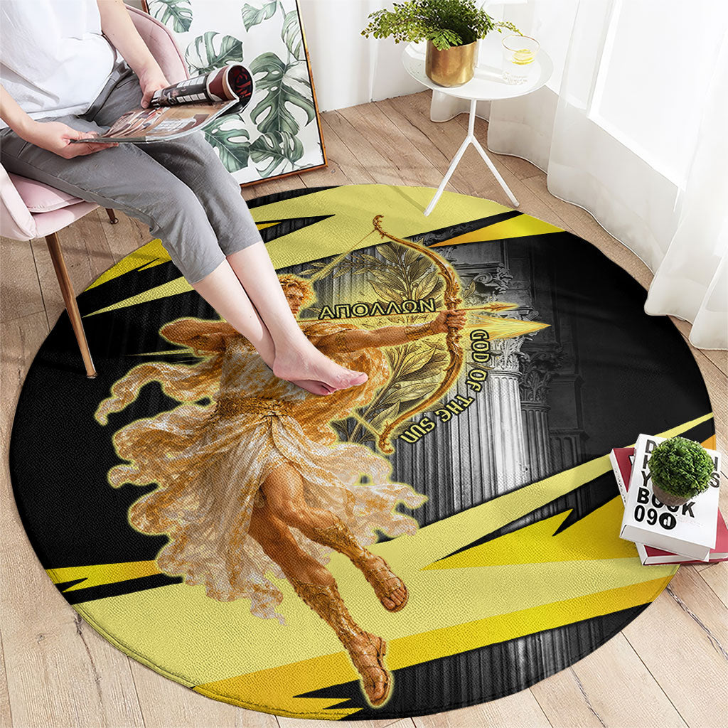Apollo God Of The Sun Round Carpet Ancient Greek Mythology Chariot Archer Art