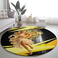 Apollo God Of The Sun Round Carpet Ancient Greek Mythology Chariot Archer Art