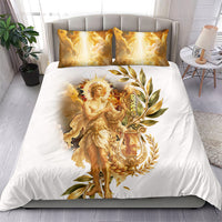 Apollo God Of Music And Poetry Bedding Set Classical Ancient Greek Mythology Golden Lyre Laurel Leaf Art