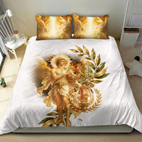 Apollo God Of Music And Poetry Bedding Set Classical Ancient Greek Mythology Golden Lyre Laurel Leaf Art