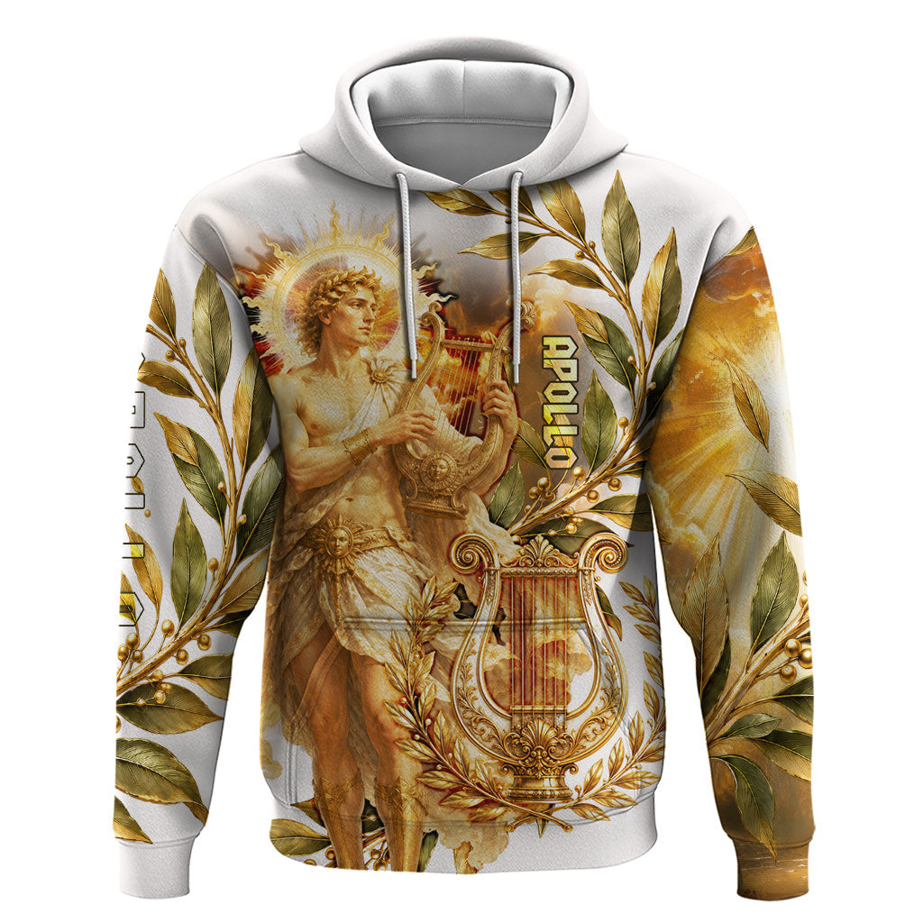 Apollo God Of Music And Poetry Hoodie Classical Ancient Greek Mythology Golden Lyre Laurel Leaf Art