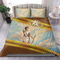 Artemis Greek Goddess Of The Hunt Bedding Set Ancient Greece Mythology Art Gold And Brown