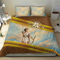 Artemis Greek Goddess Of The Hunt Bedding Set Ancient Greece Mythology Art Gold And Brown
