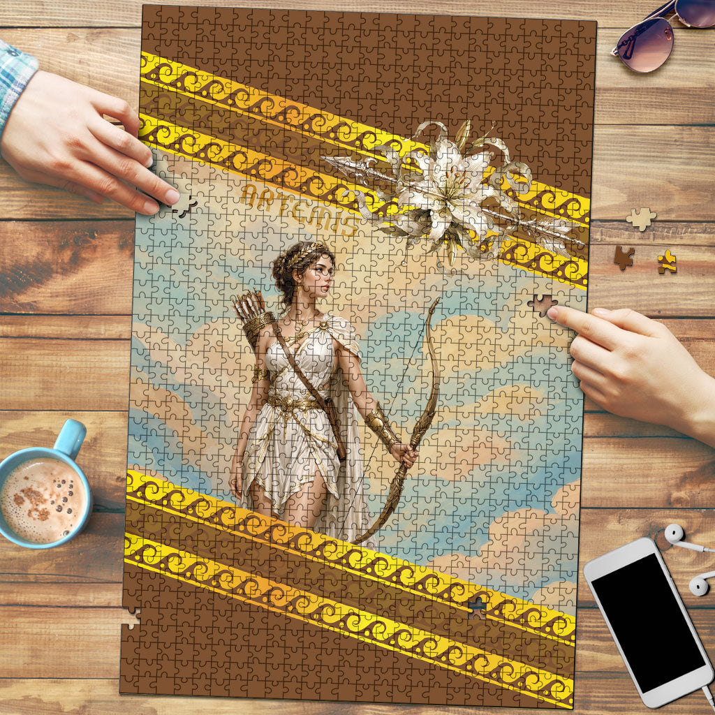 Artemis Greek Goddess Of The Hunt Puzzle Ancient Greece Mythology Art Gold And Brown