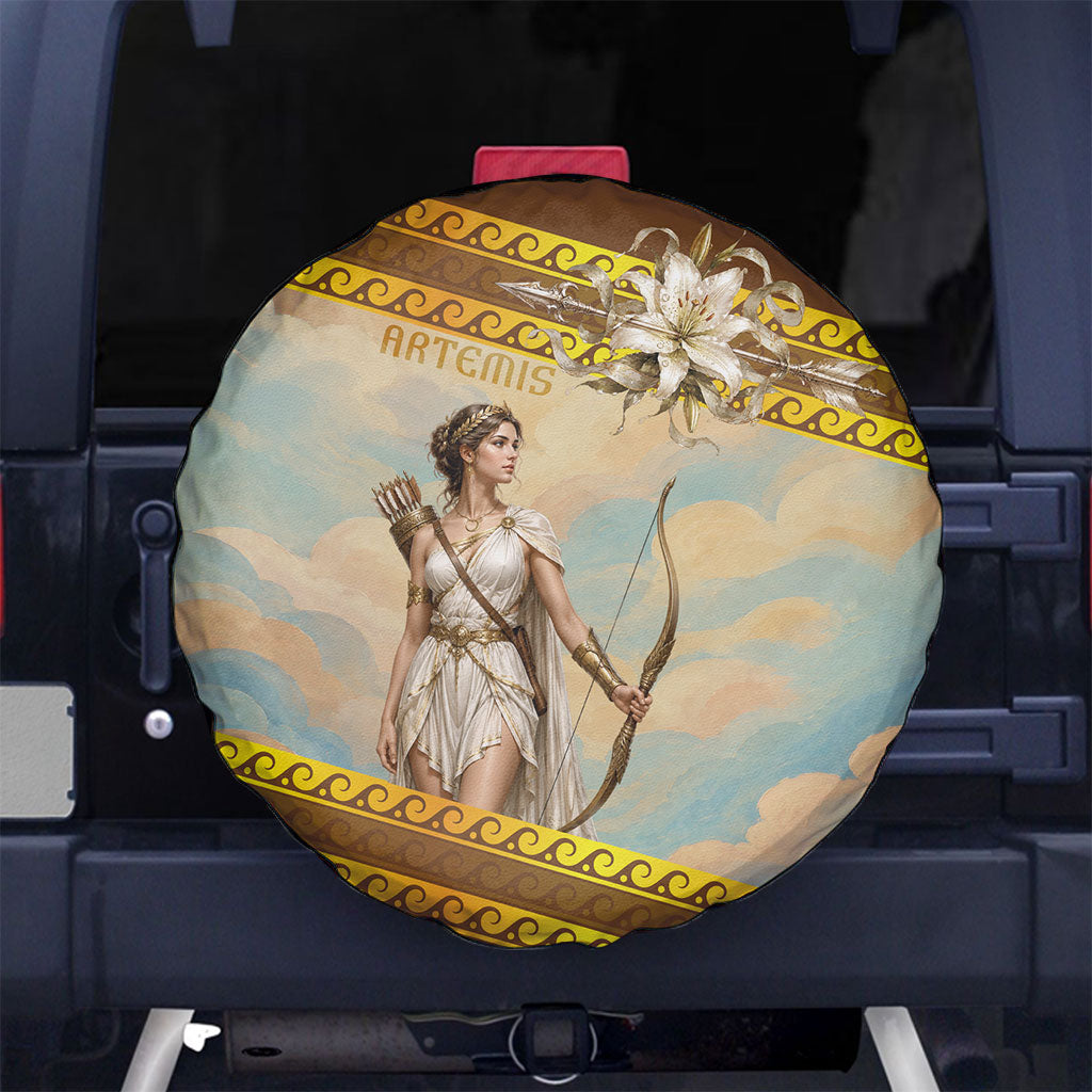 Artemis Greek Goddess Of The Hunt Spare Tire Cover Ancient Greece Mythology Art Gold And Brown