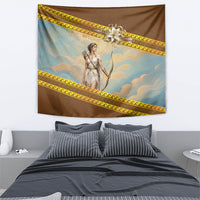 Artemis Greek Goddess Of The Hunt Tapestry Ancient Greece Mythology Art Gold And Brown