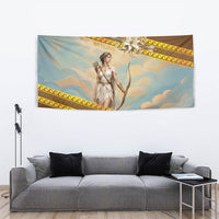 Artemis Greek Goddess Of The Hunt Tapestry Ancient Greece Mythology Art Gold And Brown