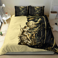 Artemis Greek Goddess Of The Hunt Bedding Set Ancient Mythology Art Gold Engraving