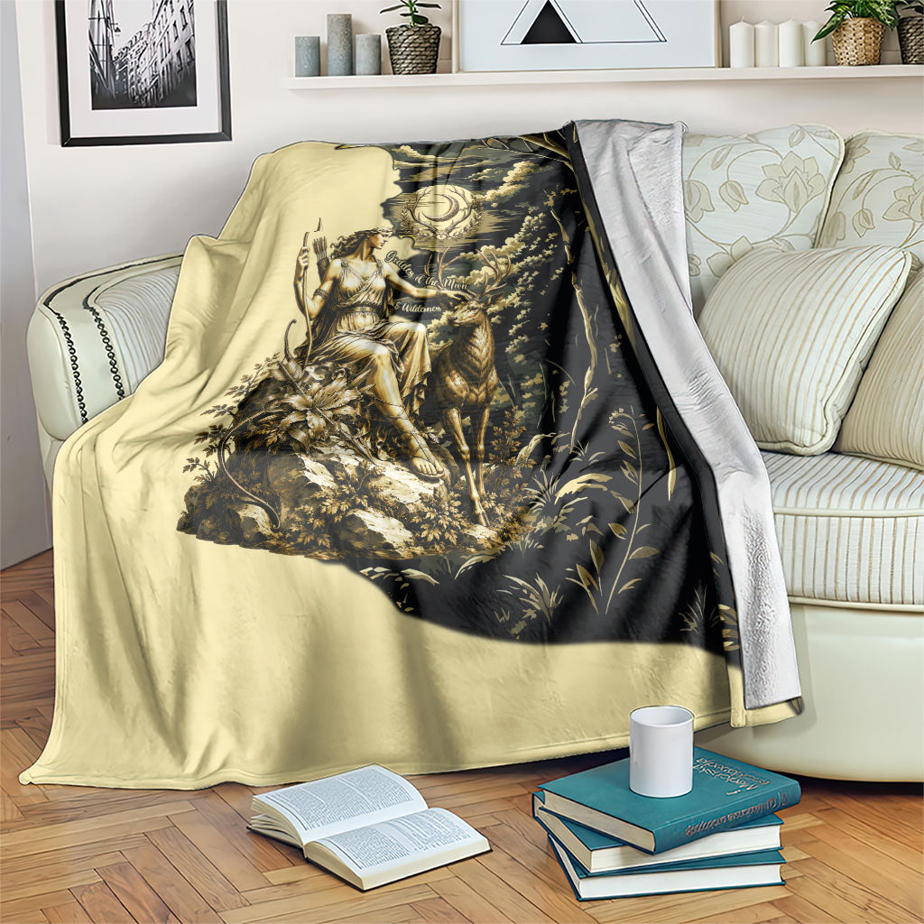 Artemis Greek Goddess Of The Hunt Blanket Ancient Mythology Art Gold Engraving