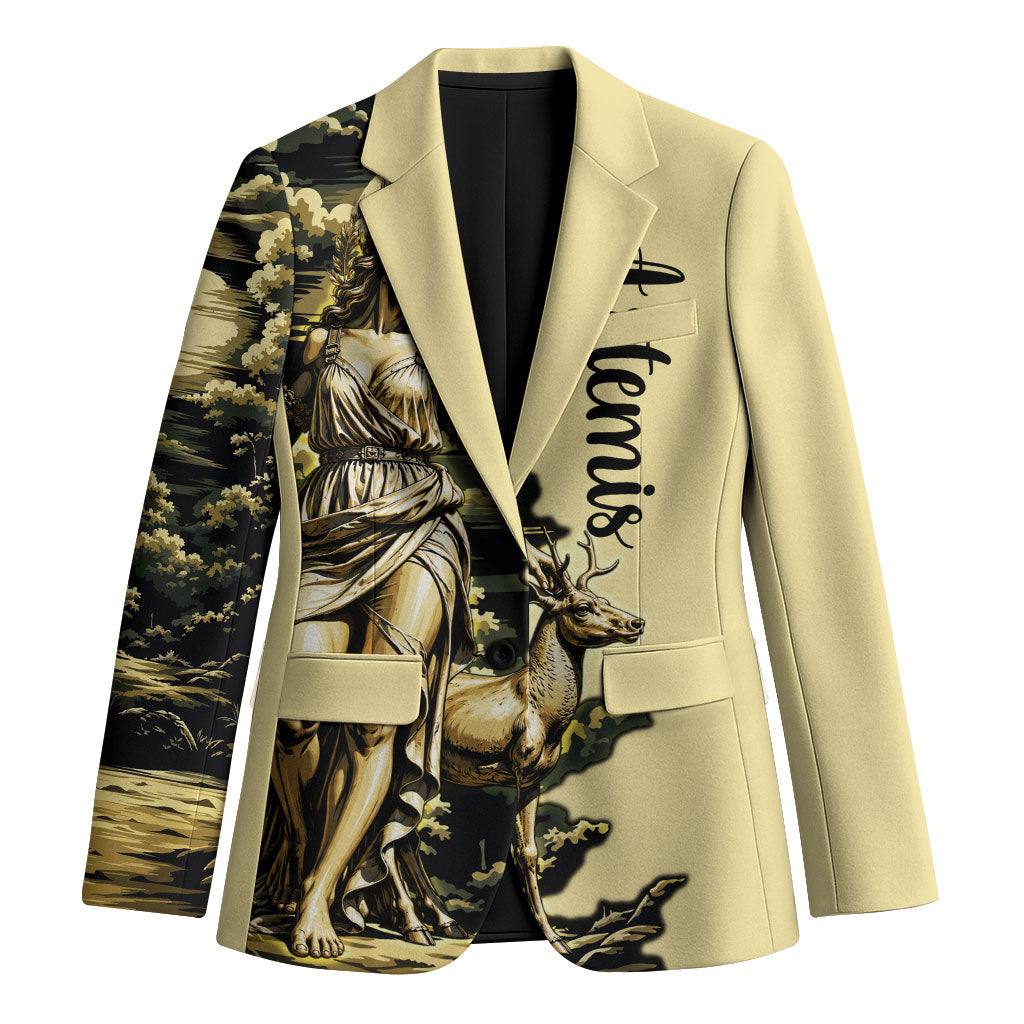 Artemis Greek Goddess Of The Hunt Blazer Ancient Mythology Art Gold Engraving