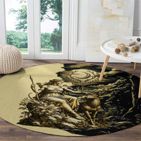 Artemis Greek Goddess Of The Hunt Round Carpet Ancient Mythology Art Gold Engraving