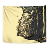 Artemis Greek Goddess Of The Hunt Tapestry Ancient Mythology Art Gold Engraving
