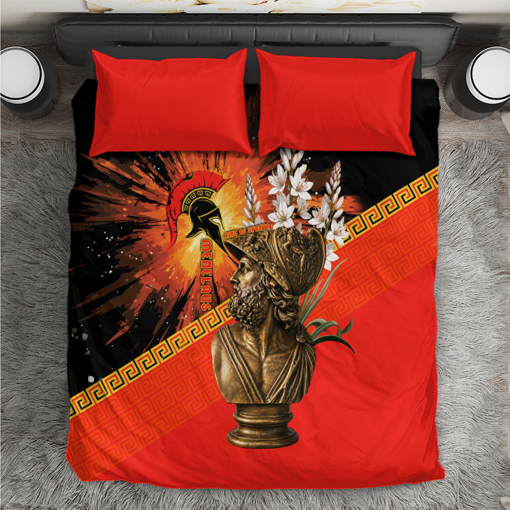 Menelaus King Of Sparta Bedding Set Ancient Spartan Warrior Statue Art Trojan War Mythology