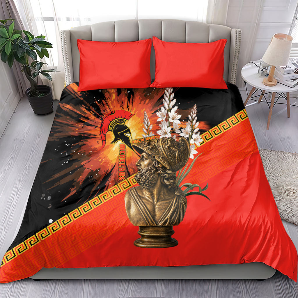 Menelaus King Of Sparta Bedding Set Ancient Spartan Warrior Statue Art Trojan War Mythology