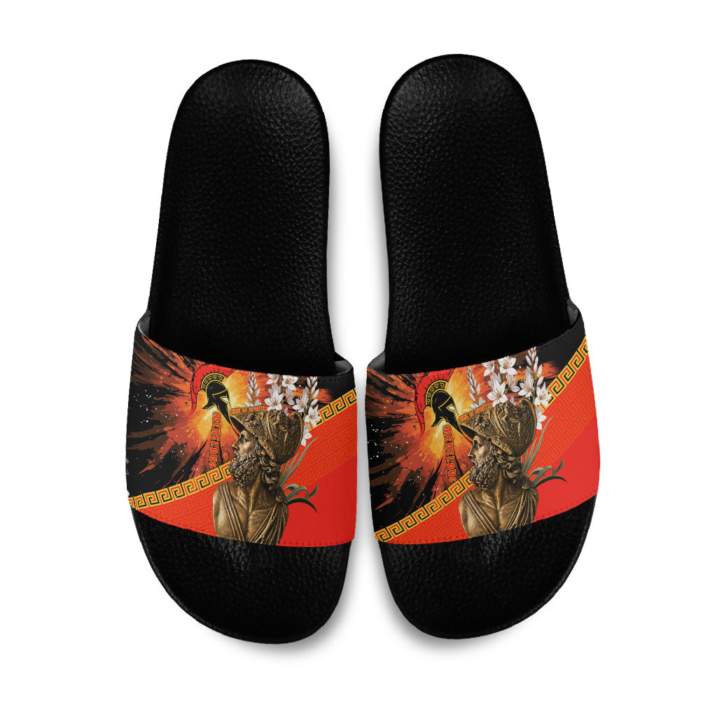 Menelaus King Of Sparta Slide Sandals Ancient Spartan Warrior Statue Art Trojan War Mythology