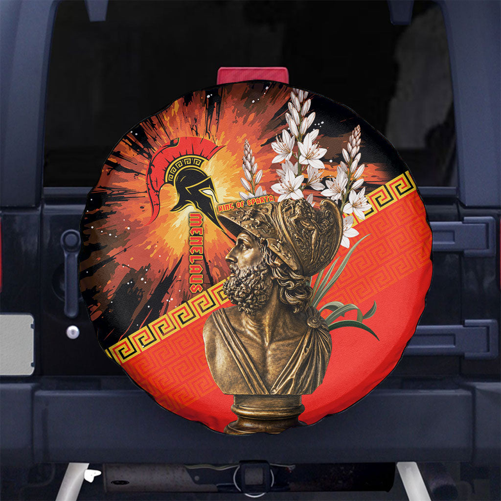 Menelaus King Of Sparta Spare Tire Cover Ancient Spartan Warrior Statue Art Trojan War Mythology