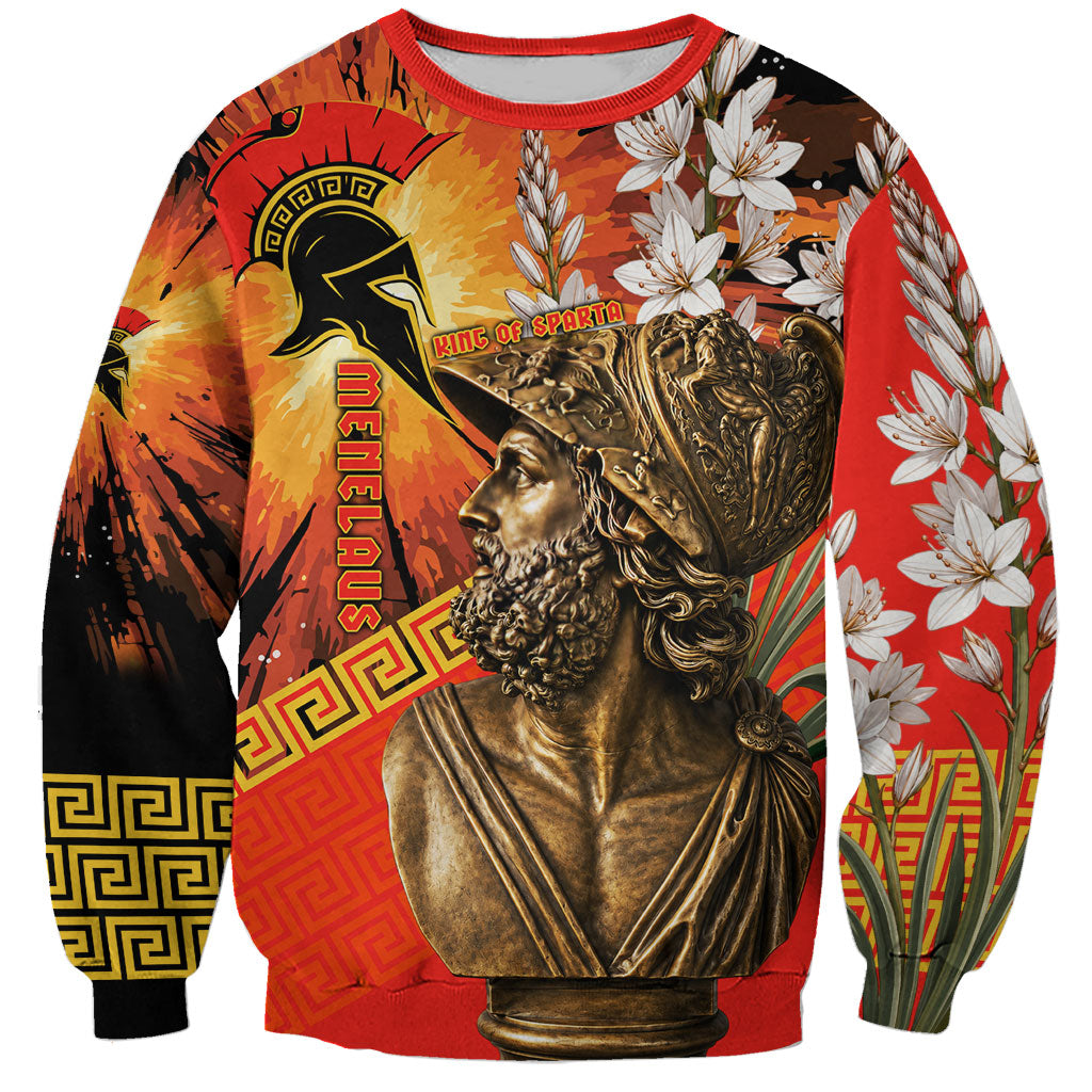 Menelaus King Of Sparta Sweatshirt Ancient Spartan Warrior Statue Art Trojan War Mythology