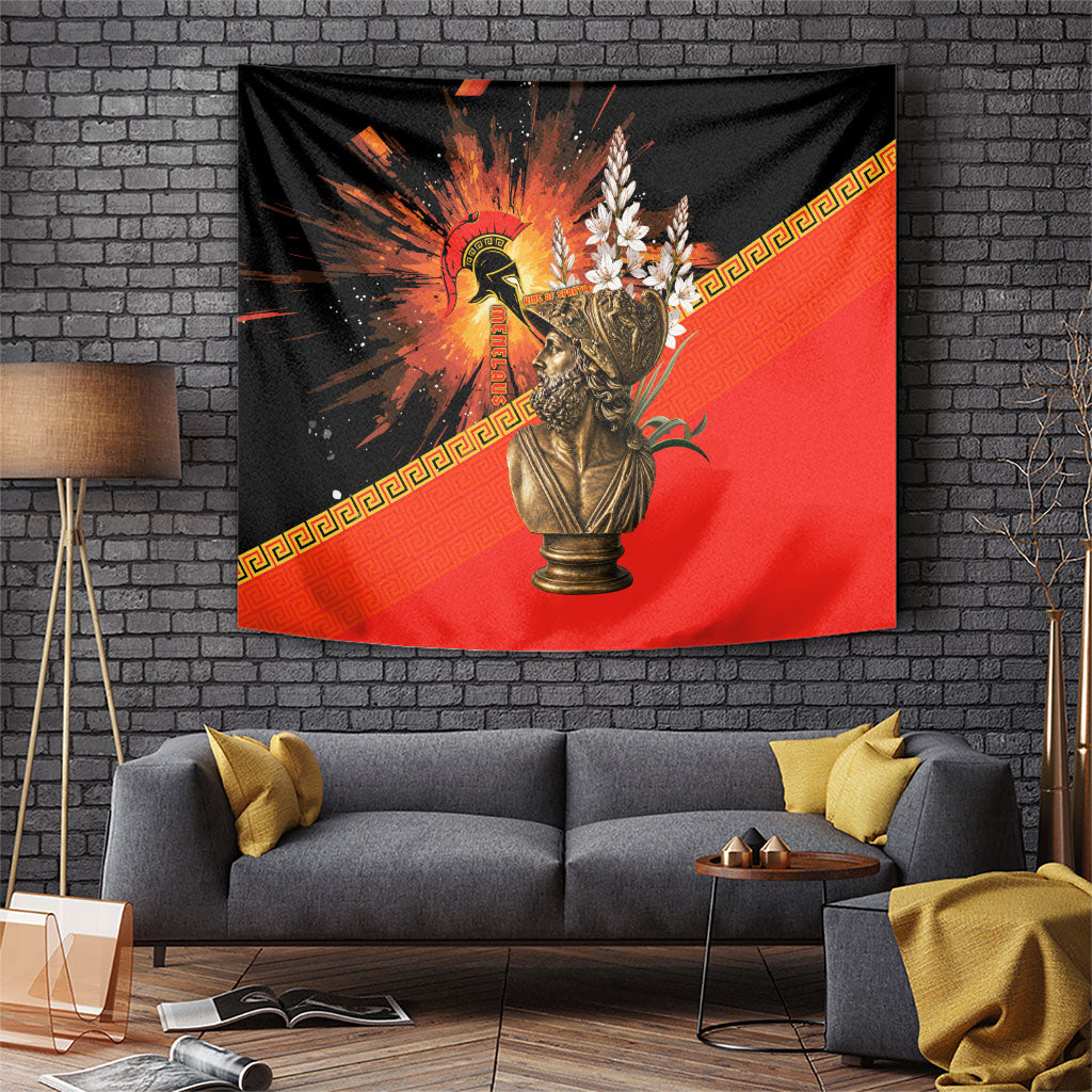 Menelaus King Of Sparta Tapestry Ancient Spartan Warrior Statue Art Trojan War Mythology