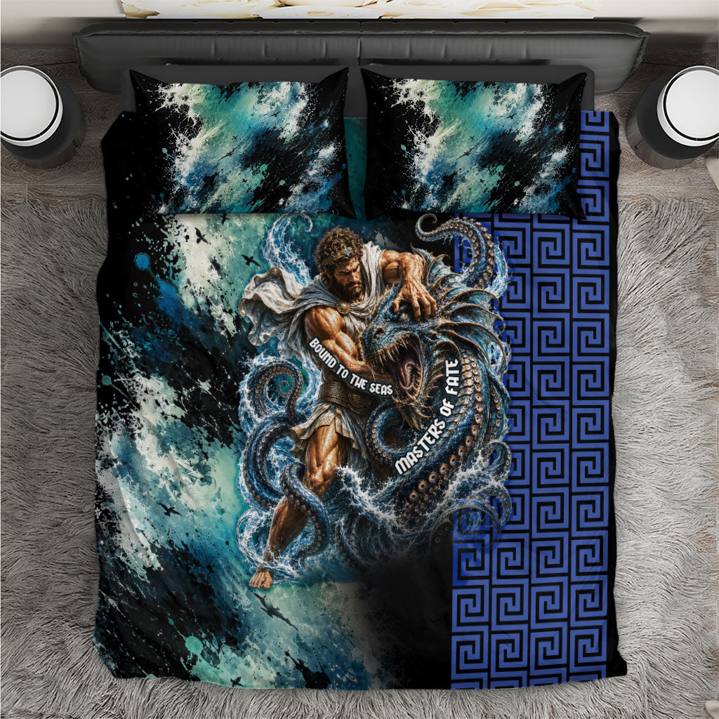 Menelaus Odyssey Of Egypt Bedding Set Ancient Nautical Sea Monster Anchor Crown Graphic Art