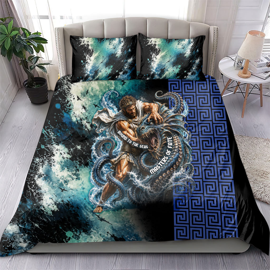 Menelaus Odyssey Of Egypt Bedding Set Ancient Nautical Sea Monster Anchor Crown Graphic Art