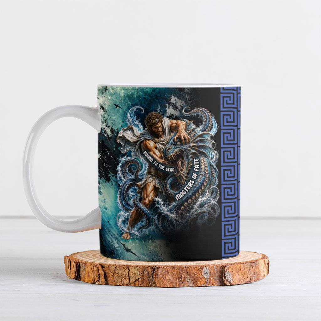 Menelaus Odyssey Of Egypt Ceramic Mug Ancient Nautical Sea Monster Anchor Crown Graphic Art