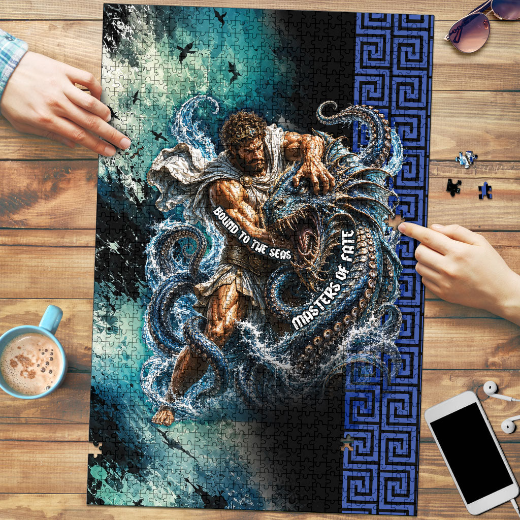 Menelaus Odyssey Of Egypt Puzzle Ancient Nautical Sea Monster Anchor Crown Graphic Art