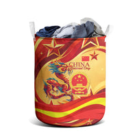 China National Day Laundry Basket Dragon Great Wall Asian Skyline
