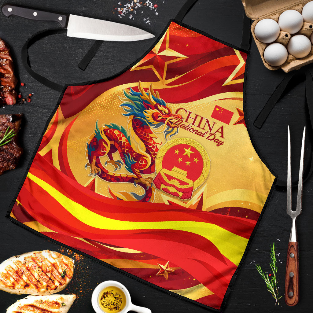 China National Day Apron Dragon Great Wall Asian Skyline