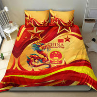 China National Day Bedding Set Dragon Great Wall Asian Skyline