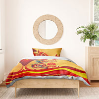 China National Day Bedding Set Dragon Great Wall Asian Skyline