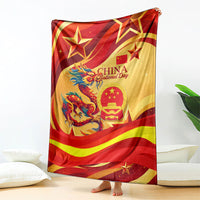 China National Day Blanket Dragon Great Wall Asian Skyline