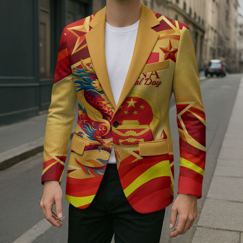 China National Day Blazer Dragon Great Wall Asian Skyline
