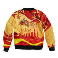 China National Day Bomber Jacket Dragon Great Wall Asian Skyline