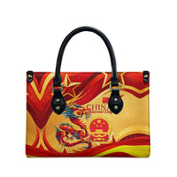 China National Day Leather Bag Dragon Great Wall Asian Skyline
