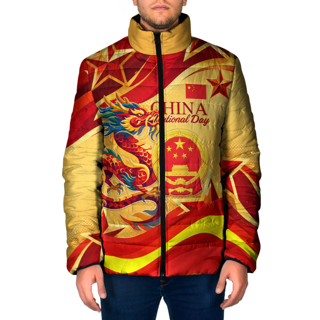 China National Day Padded Jacket Dragon Great Wall Asian Skyline
