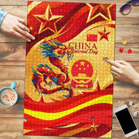 China National Day Puzzle Dragon Great Wall Asian Skyline