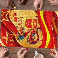 China National Day Puzzle Dragon Great Wall Asian Skyline