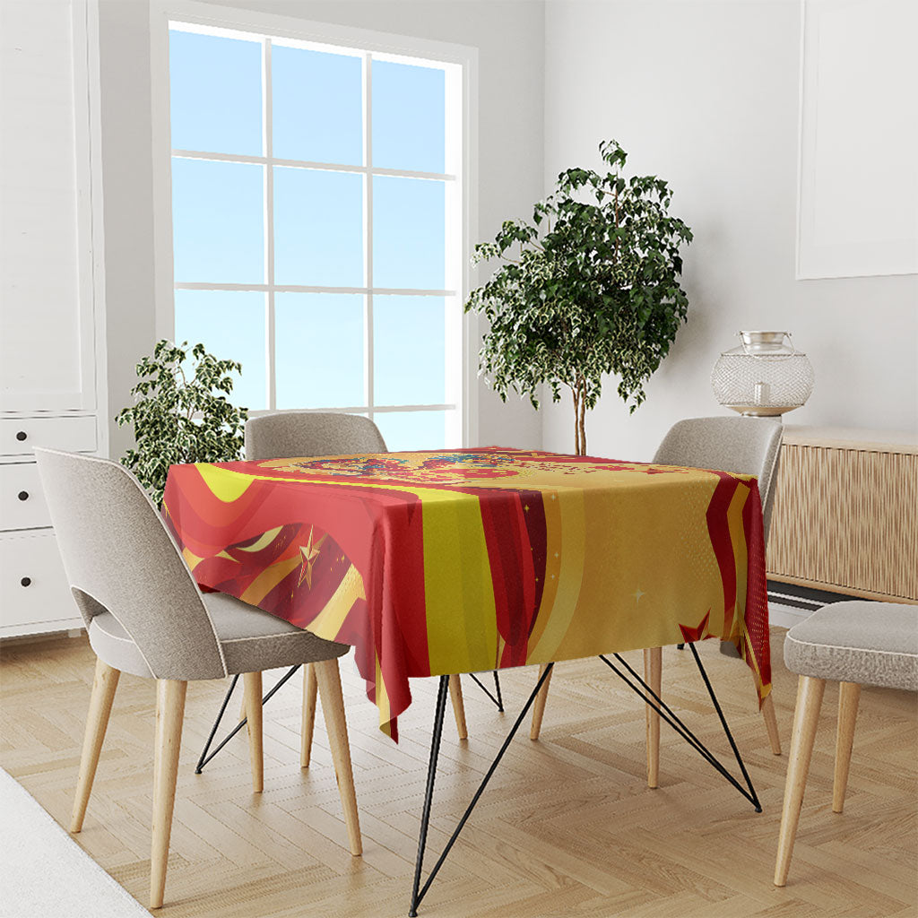 China National Day Tablecloth Dragon Great Wall Asian Skyline