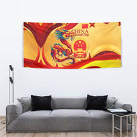 China National Day Tapestry Dragon Great Wall Asian Skyline
