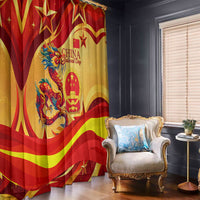 China National Day Window Curtain Dragon Great Wall Asian Skyline