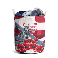 Turkey Republic Day Wolf Cappadocia Laundry Basket Festive Red White Turkish Flag Grey Wolf