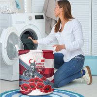 Turkey Republic Day Wolf Cappadocia Laundry Basket Festive Red White Turkish Flag Grey Wolf