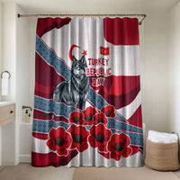 Turkey Republic Day Wolf Cappadocia Bathroom Set Festive Red White Turkish Flag Grey Wolf