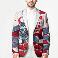 Turkey Republic Day Wolf Cappadocia Blazer Festive Red White Turkish Flag Grey Wolf